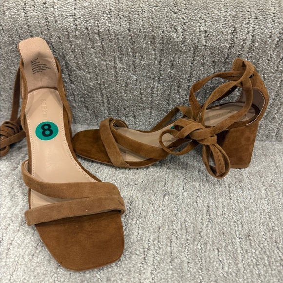 NWT! BCBG Brown Suede Wrap Sandals - Picture 1 of 4